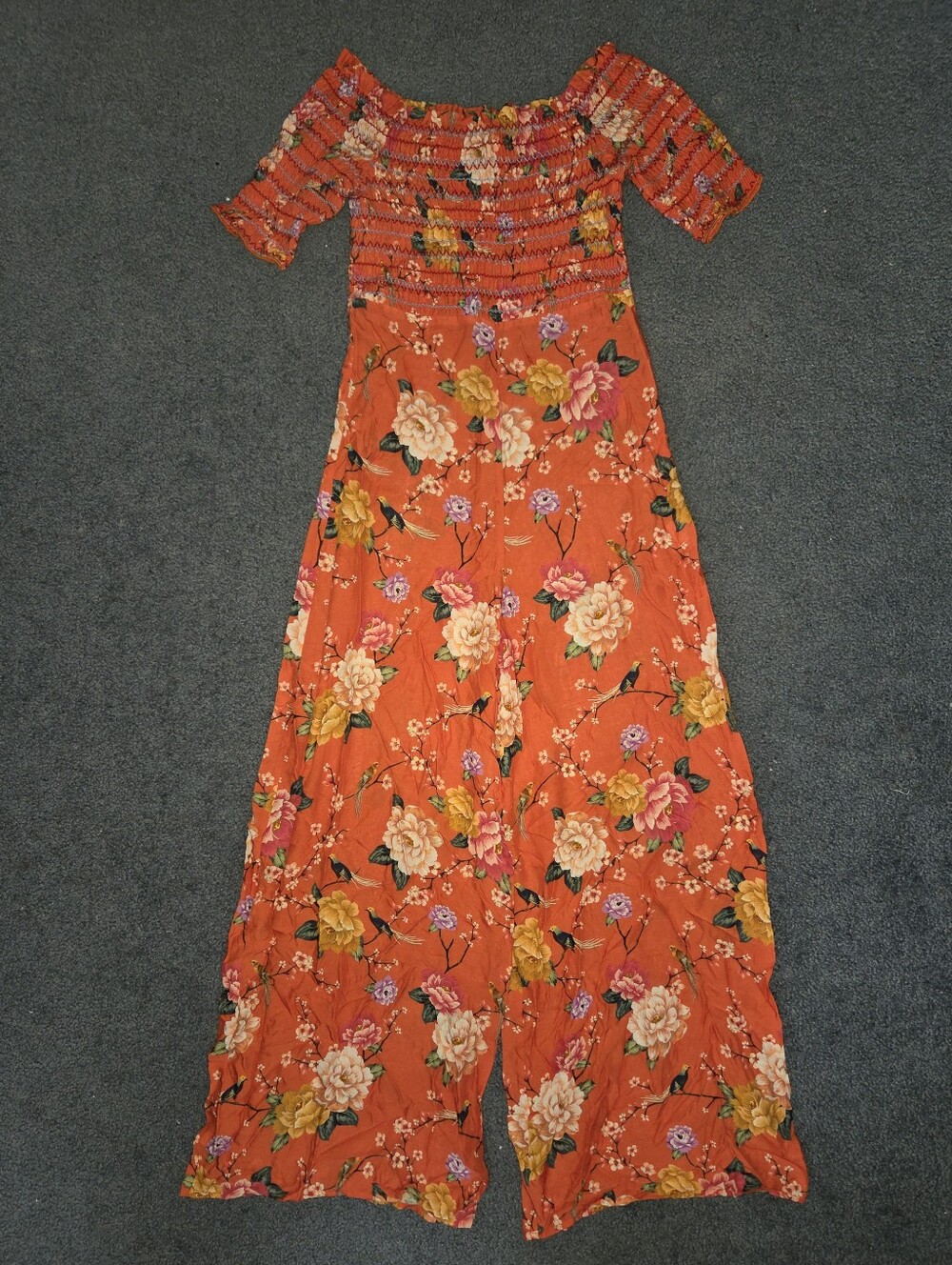 Farm Rio for Anthropologie FLORAL Jumpsuit XS
